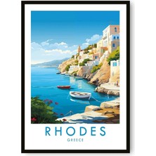 Ninastore Rodos Yunanistan Seyahat Posteri: Giclée Fine Art Print