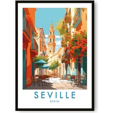 Ninastore Sevilla Ispanya Kanvas Tablo: Seyahat Posteri Giclée Fine Art