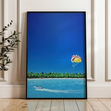 Ninastore Tropikal Sular Üzerinde Yamaç Paraşütü Hiroshi Nagai Japon Şehir Popu Dijital Poster Indir