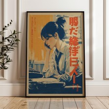 Ninastore Düşünceli Ofis Kadını Vintage Japon Tarzı Dijital Poster Indir