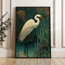 Ninastore Balıkçıl Kuşu Japon Ukiyo-E Dijital Poster Indirme
