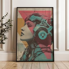 Ninastore Fütüristik Kadın Portresi Japon Retro Fütürizm Dijital Poster Indir