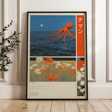 Ninastore Retro Japon Ahtapot Baskılı Y2K Indie Dekor (Dijital Indirme)