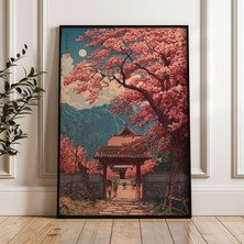 Ninastore Japon Tapınağı Posteri, Vintage Japon Sanat Baskısı, Oryantal Duvar Sanatı, Geleneksel Ahşap Baskı Tarzı, Zen Doğa Ev Dekorasyonu