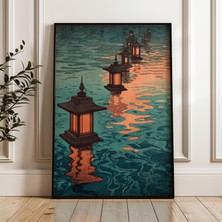 Ninastore Japon Ukiyo-E Tarzı Yüzen Fenerler Dijital Poster Indirme