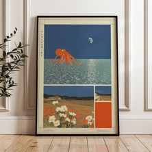 Ninastore Retro Japon Ahtapot Sanat Baskısı Y2K Indie Dekor (Dijital Indirme)
