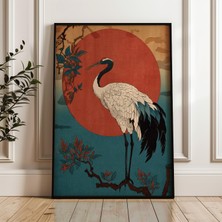 Ninastore Japon Turnası Posteri, Vintage Japon Sanat Baskısı, Oryantal Duvar Sanatı, Geleneksel Ahşap Baskı Tarzı, Zen Doğa Ev Dekorasyonu