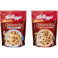 Tr 's Granola Meyveli 340 gr ve Kellogg's Granola Çikolata Parçacıklı ve Fındıklı 340 Gr,%44 Yulaf Içerir,lif Kaynağı,%11 Belçika Çikolata Parçaları,antioksidan Içerir,kahvaltılık Gevrek,müsli