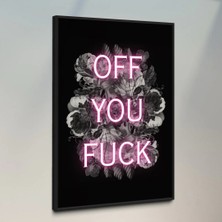 Ninastore Küfürlü Çiçek Baskısı - Rahatsız Edici Duvar Sanatı - Siyah Poster - Kaba Küfürlü Sanat Eseri - Istenmeyen Dekorasyon