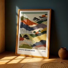 Ninastore Kyoto Dağları Vintage Sanat Baskısı – Japon Dağ Manzarası Posteri Japandi Doğa Duvar Dekoru, Oturma Odası Veya Ofis Için