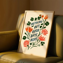 Ninastore "burada Sadece Güzel Günler Var" Baskılı Çiçekli Duvar Sanatı Pozitif Alıntı Posteri Renkli Boho Tipografi Baskı Ev ​​dekorasyonu Hediye
