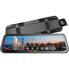 Tr PRS-SP13 Araç Içi Kamera, 1080P, 9.66'' Dokunmatik Ekran, Aynaya Takılan Dash Cam, Geri Görüş Kamerası Dahil, Türkçe Menü