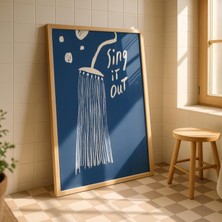 Ninastore "sing It Out" Banyo Baskısı Komik Duş Duvar Sanatı Müzik Alıntısı Posteri Sıradışı Tuvalet Dekoru Şarkıcı Hediyesi