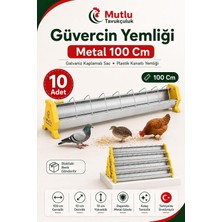 Tr Galvaniz Kaplamalı 10 Adet Kanatlı Yemliği 100 Cm, Kolay Temizlenen Plastik Yan Destekli Metal Yemlik