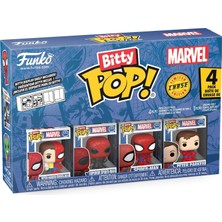 Tr Pop! Bitty: Bitty Pop! 4pk - Peter Parker/örümcek Adam, Üstün Sm, Örümcek Adam ve Mystery Chase Figürü - 0,9 Inç (2,2 Cm) - Marvel Comics Koleksiyonluk - Istiflenebilir Teşhir Rafı Dahil