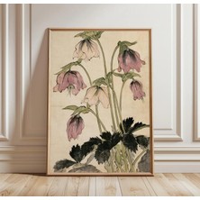 Ninastore Vintage Botanik Çiçek Baskısı | Japon Suluboya Çiçek Duvar Sanatı