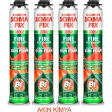 Tr Somafix 4 Adet Somafix 750 ml B1 Tabanca ile Kullanılan Yangına Dayanıklı Köpük Tabancalı S923