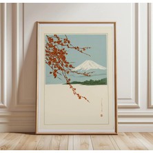Ninastore Fuji Dağı Manzara Baskısı | Japon Kiraz Çiçeği Duvar Sanatı | Dağ Evi Dekorasyonu