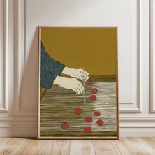 Ninastore Japon Tekstil Posteri | Dokuma Tezgahı Illüstrasyon Sanatı | Minimalist Vintage Halk Tasarımı