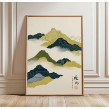 Ninastore Japon Dağ Manzarası Baskısı | Soyut Minimalist Duvar Sanatı