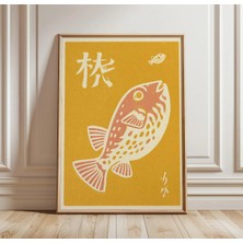 Ninastore Japon Balık Baskısı | Balon Balığı Posteri | Minimalist Okyanus Duvar Sanatı