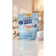Soda Max Naturel Beyaz Sabunlu Renkli ve Beyazlar Için El ve Matik Çamaşır Sodası 4×500GR
