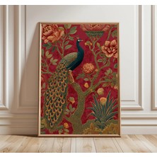 Ninastore Japon Tavus Kuşu Duvar Sanatı Canlı Çiçekli Kuş Posteri Renkli Oryantal Baskı Dekoratif Sanat