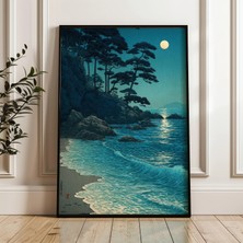 Ninastore Ay Işığında Kıyı Manzarası Japon Ukiyo-E Tarzı Dijital Poster Indir
