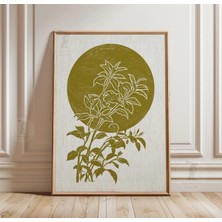 Ninastore Botanik Yaprak Baskısı | Japon Tarzı Bitki Duvar Sanatı Minimalist Doğa Illüstrasyonu