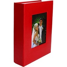 Tr 200'LÜK Deri 10X15CM. Pencereli Kırmızı Fotoğraf Albümü