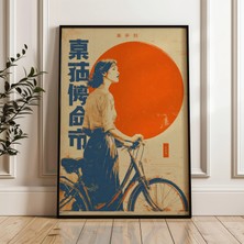 Ninastore Bisikletli Japon Kadın Vintage Y2K Dijital Poster Indirme