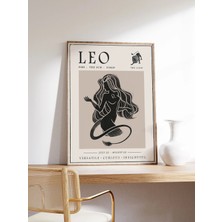 Ninastore Aslan Burcu Posteri Boho Burç Sanat Baskısı Astroloji Hediyesi