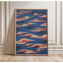 Ninastore Japon Bulut Desenli Poster Soyut Gökyüzü Duvar Sanatı Baskısı