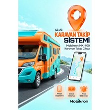 Mobikron MK-400-1 | 4G/2G destekli Karavan Takip Sistemi (12 Ay Hatlı - Haritalı) 2026 Seri Uzaktan Blokajlı