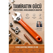 Tr 10 Inç Ayarlanabilir Kurbağacık Ingiliz Anahtarı 25 cm Izoleli Vinil Saplı Profesyonel Tesisat Otomotiv Tamir Cıvata Somun Sıkma Anahtarı 722731