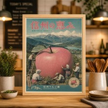 Ninastore Sürreal Dev Elma Posteri Vintage Kolaj Bahçe Baskısı