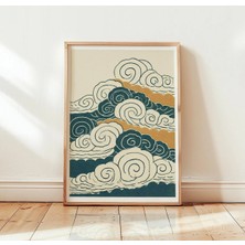 Ninastore Japon Bulut Duvar Sanatı | Vintage Ahşap Baskı | Geleneksel Asya Dekorasyonu