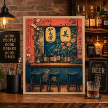 Ninastore Japon Izakaya Bar Posteri Tokyo Kokteyl Sanatı Baskısı Halk Tarzı Duvar Sanatı