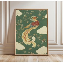 Ninastore Anka Kuşu Bulutu Duvar Sanatı Japon Vintage Poster Oryantal Mitoloji Baskısı