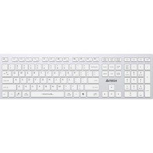 A4Tech A4 Tech Fstyler FBX50C Beyaz Bluetooth+2.4g Nano Fn Şarjlı Multimedya Klavye