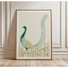 Ninastore Sülün Kuşu Posteri Japon Vahşi Yaşam Duvar Sanatı Minimalist Doğa Baskısı