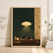 Ninastore Vintage Pikap Posteri, Orta Çağ Müziği Duvar Sanatı, Minimalist Pikap Baskısı, Japon Esintili