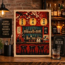 Ninastore Retro Japon Izakaya Kokteyl Bar Posteri Oryantal Mutfak Dekorasyonu Duvar Sanatı