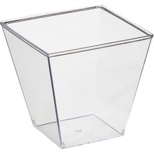 Bibizde Pvc Prizma Mini Mika Kare Kap Küp Sunum Kase 200CC 25 Adet Kokteyller İçin İdeal