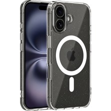 TeknoKapsül Apple iPhone 16 Combo Simli Magsafe Kapak - Şeffaf