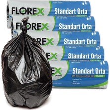 Tr 5 Rulo=toplam 100 Adet Standart Orta 55X60 Siyah Çöp Poşeti Tse Garantili 2 Kat Sağlam Çöp Torbası