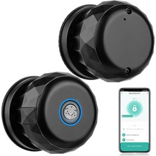 Tr Akıllı Parmak Izi Kapı Kilidi - 3'ü 1 Arada Anahtarsız Giriş (Parmak Izi/app/anahtar), IP45 Su Geçirmez, C Tipi Acil Durum Gücü, Gerçek Zamanlı Erişim Kayıtları, Ev, Daire, Ofis, Otel, Villa Için