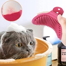 TeknoKapsül Köpek ve Kedi Banyo Fırçası Masaj Halka Saplı Ayarlanabilir Pet Duş Temizlik ve Bakım Tarak