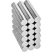 50 Adet Yuvarlak Neodyum Mıknatıs, Çap 6 Mm, Kalınlık 2 mm