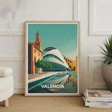 Ninastore Valencia Barselona Seyahat Posteri Suluboya Şehir Manzarası Duvar Sanatı Ispanya Avrupa Dekorasyonu